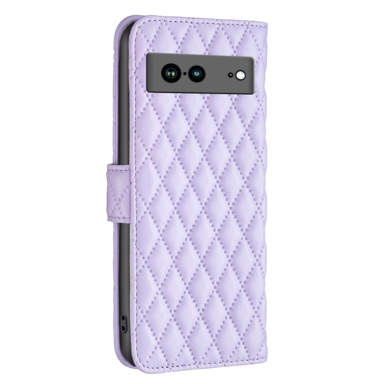 For Google Pixel 7a Diamond Lattice Wallet Leather Flip Phone Case