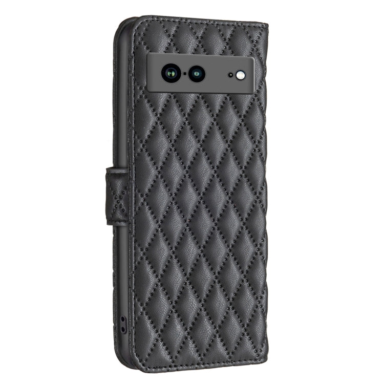For Google Pixel 7a Diamond Lattice Wallet Leather Flip Phone Case