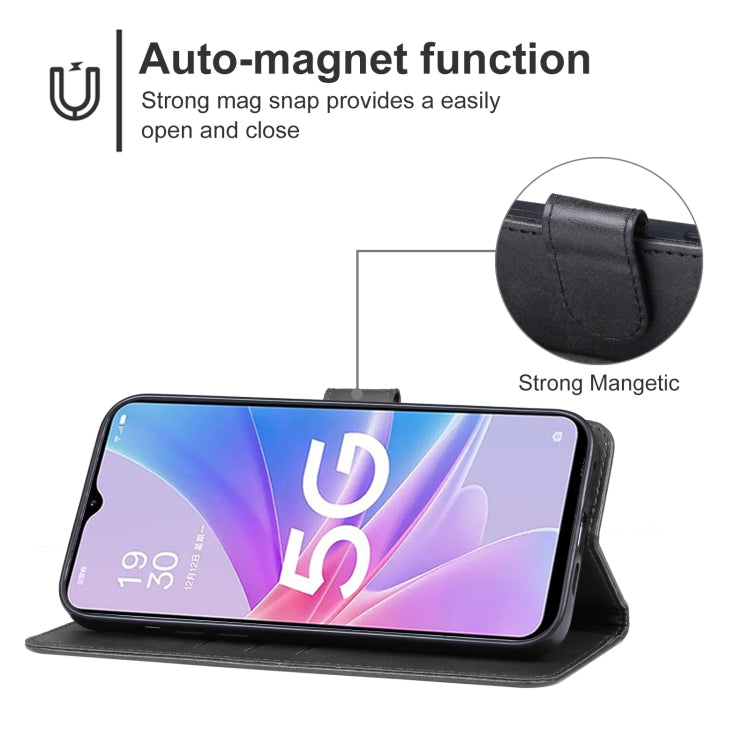 For OPPO A58x Leather Phone Case