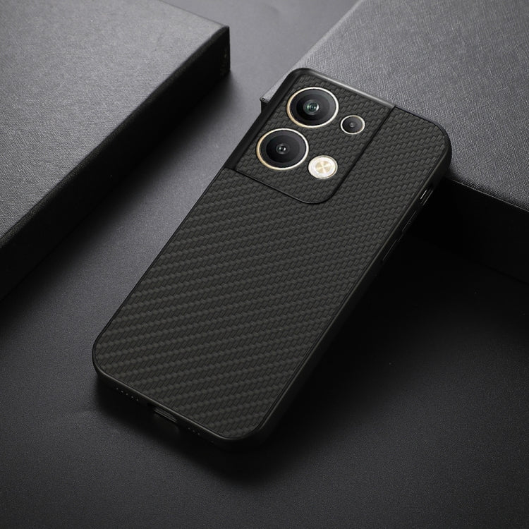 For OPPO Reno9 Pro+ Accurate Hole Carbon Fiber Texture PU Phone Case