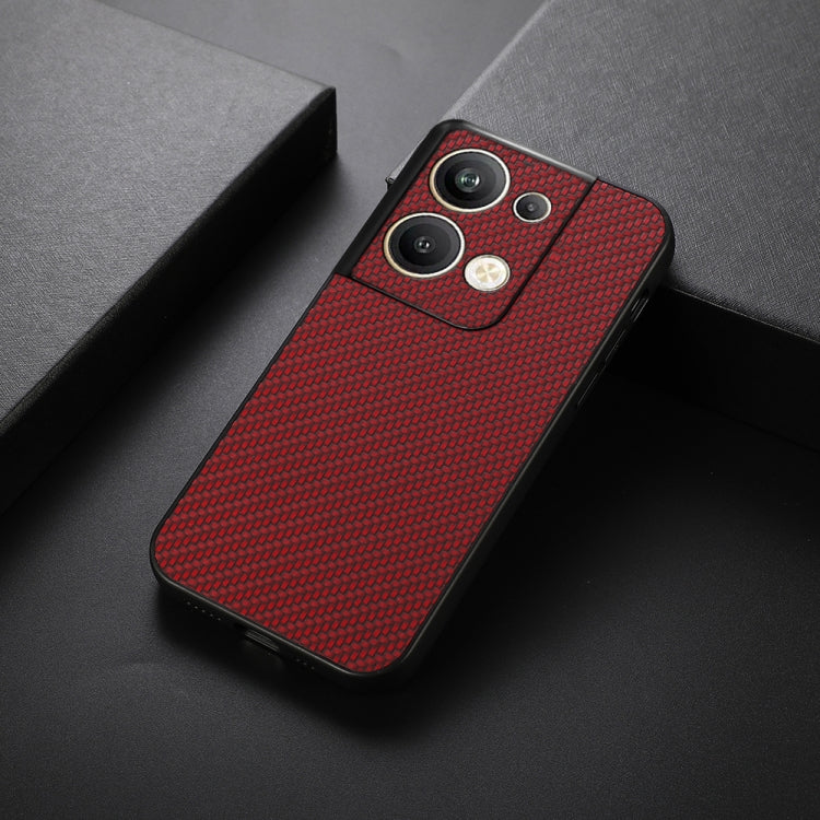 For OPPO Reno9 Pro+ Accurate Hole Carbon Fiber Texture PU Phone Case