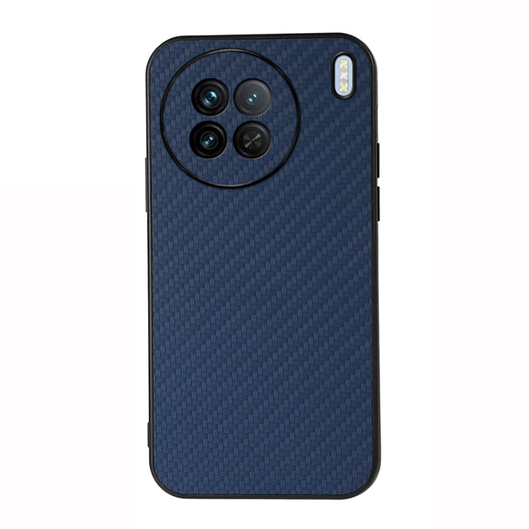 For vivo X90 Accurate Hole Carbon Fiber Texture PU Phone Case