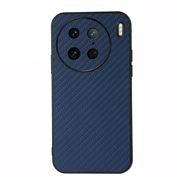 For vivo X90 Pro Accurate Hole Carbon Fiber Texture PU Phone Case