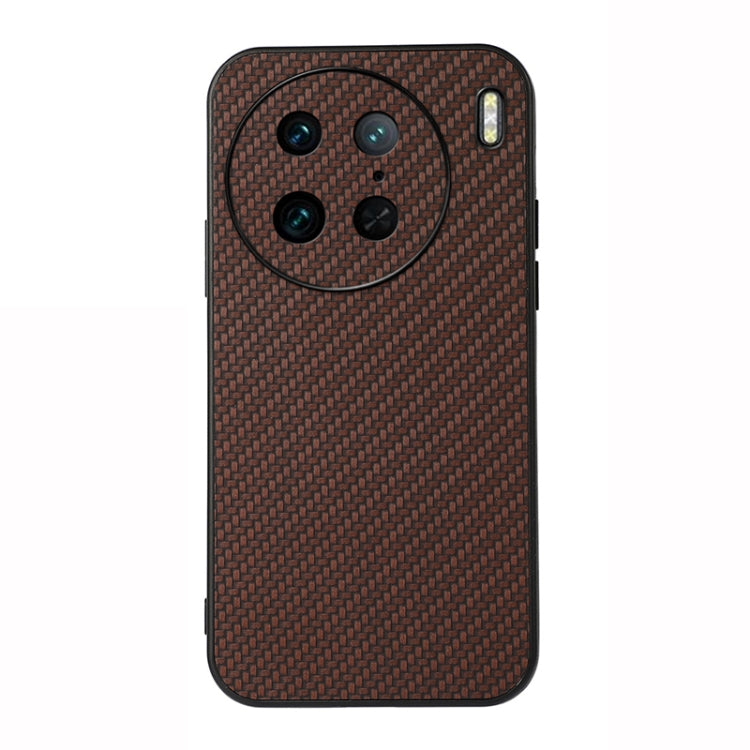 For vivo X90 Pro Accurate Hole Carbon Fiber Texture PU Phone Case