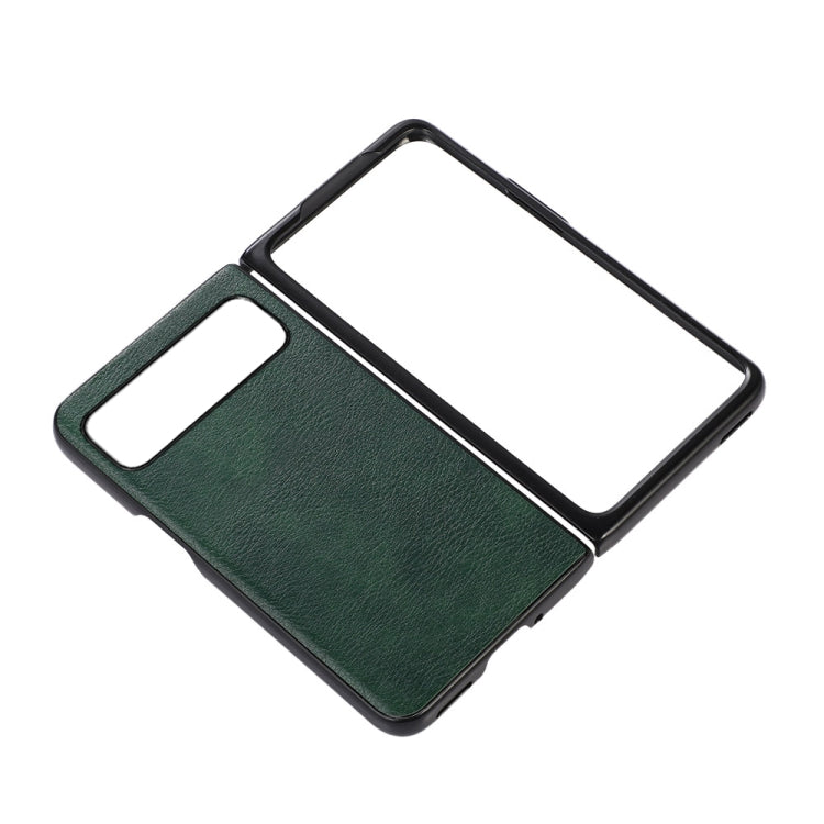 For Google Pixel Fold Two-color Litchi Texture PU Phone Case