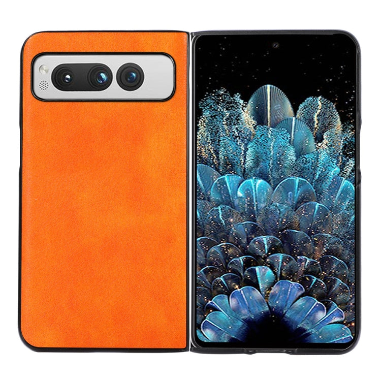 For Google Pixel Fold Two-color Litchi Texture PU Phone Case