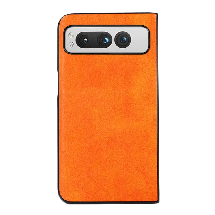 For Google Pixel Fold Two-color Litchi Texture PU Phone Case