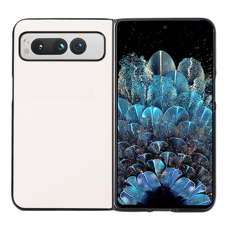 For Google Pixel Fold Two-color Litchi Texture PU Phone Case