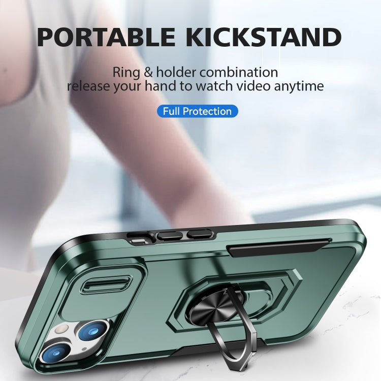 For iPhone 14 Pioneer Armor Sliding Camshield Phone Case