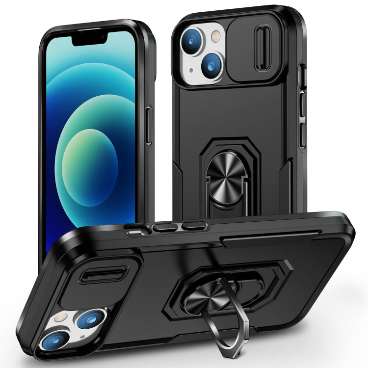 For iPhone 14 Pioneer Armor Sliding Camshield Phone Case