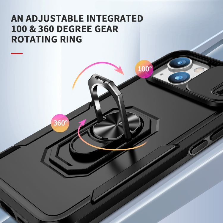 For iPhone 14 Pioneer Armor Sliding Camshield Phone Case
