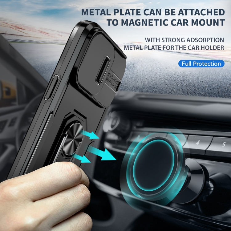 For iPhone 14 Pioneer Armor Sliding Camshield Phone Case