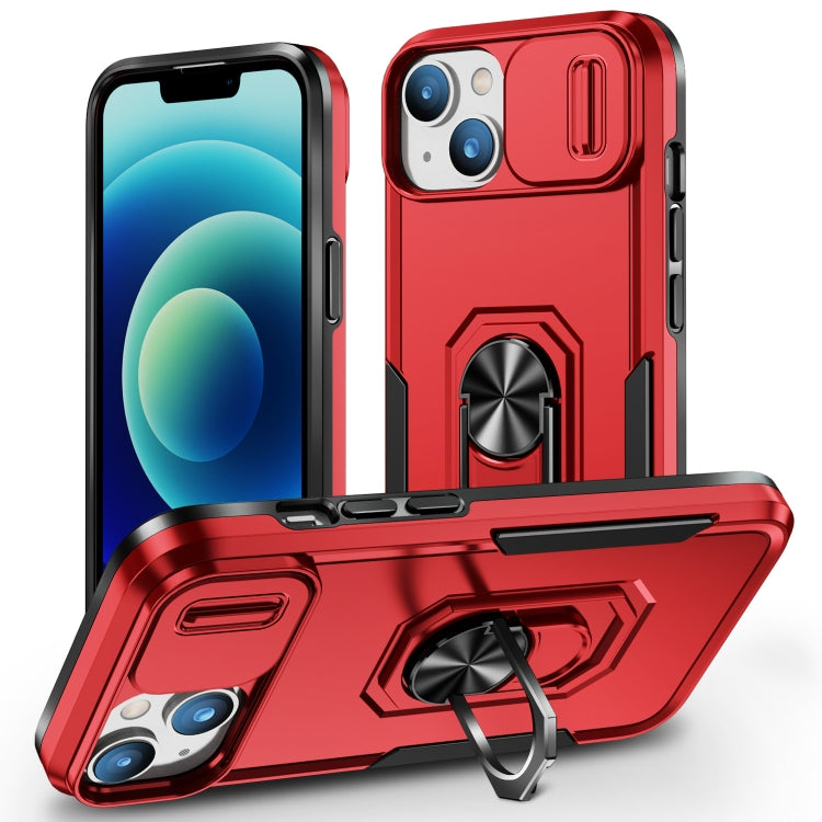 For iPhone 14 Pioneer Armor Sliding Camshield Phone Case