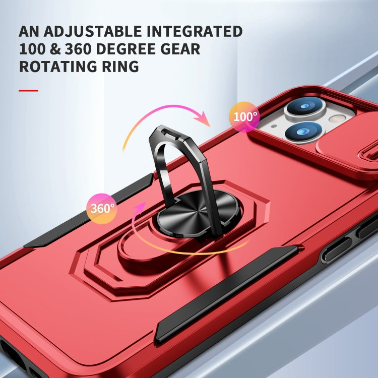 For iPhone 14 Pioneer Armor Sliding Camshield Phone Case