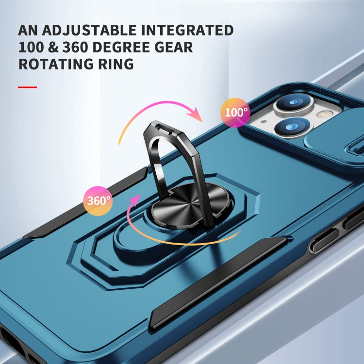 For iPhone 14 Pioneer Armor Sliding Camshield Phone Case