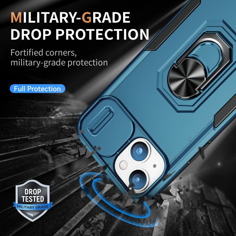For iPhone 14 Pioneer Armor Sliding Camshield Phone Case