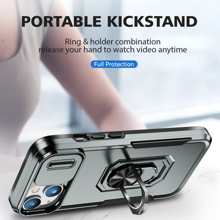 For iPhone 14 Pioneer Armor Sliding Camshield Phone Case