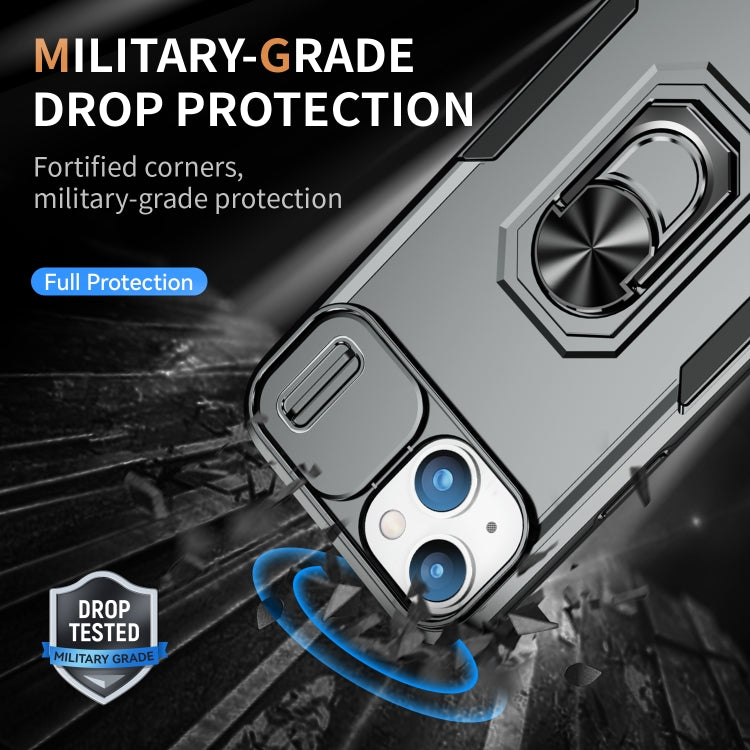 For iPhone 14 Pioneer Armor Sliding Camshield Phone Case