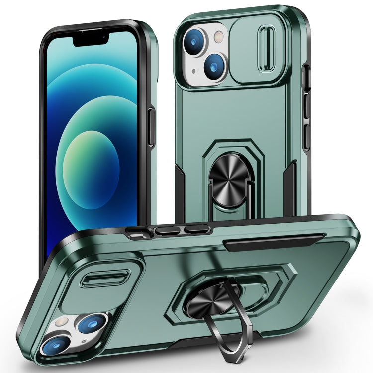 For iPhone 14 Plus Pioneer Armor Sliding Camshield Phone Case