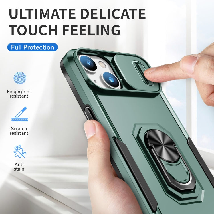 For iPhone 14 Plus Pioneer Armor Sliding Camshield Phone Case