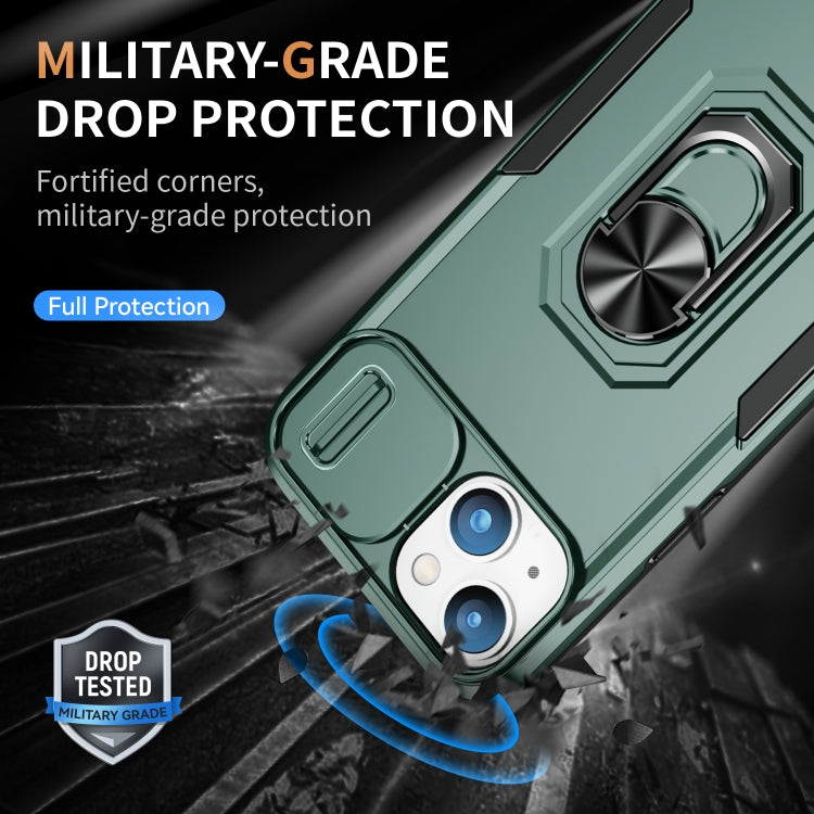 For iPhone 14 Plus Pioneer Armor Sliding Camshield Phone Case