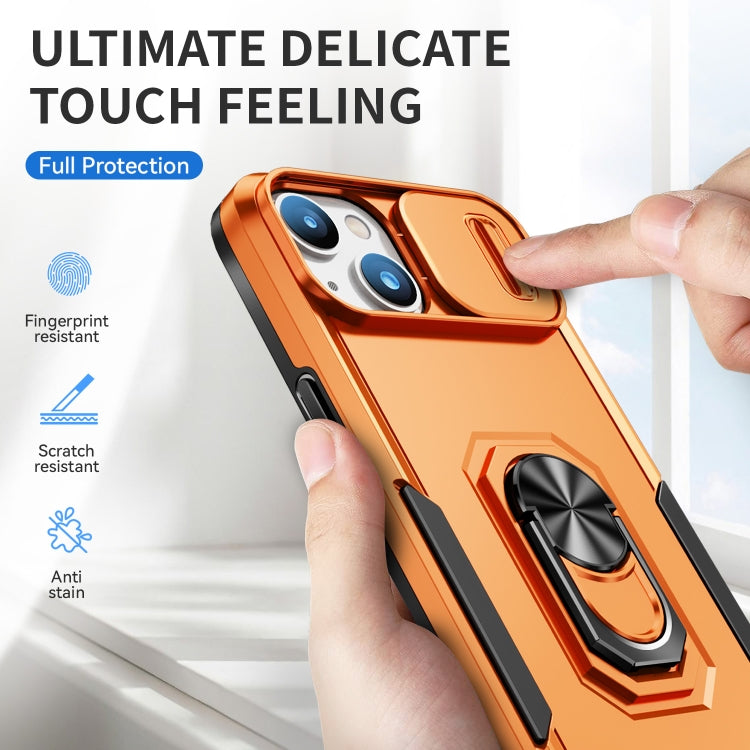 For iPhone 14 Plus Pioneer Armor Sliding Camshield Phone Case