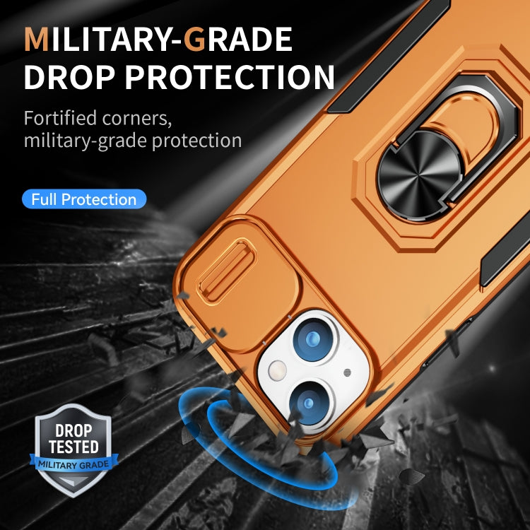 For iPhone 14 Plus Pioneer Armor Sliding Camshield Phone Case