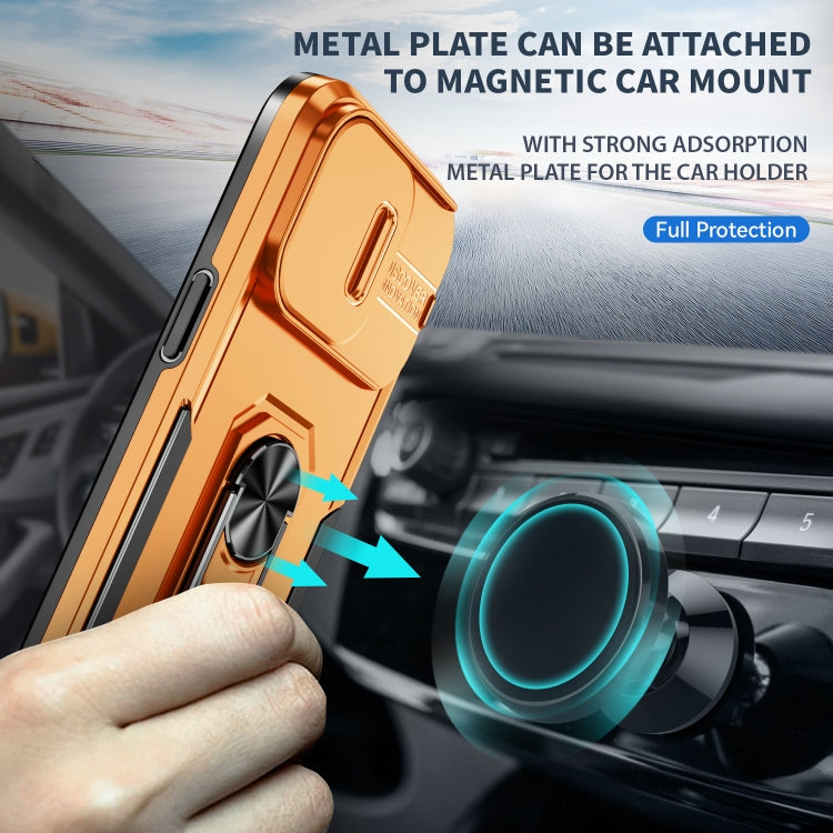 For iPhone 14 Plus Pioneer Armor Sliding Camshield Phone Case