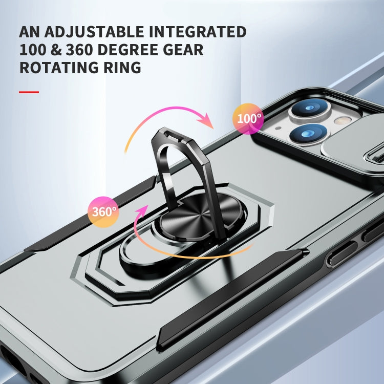 For iPhone 14 Plus Pioneer Armor Sliding Camshield Phone Case