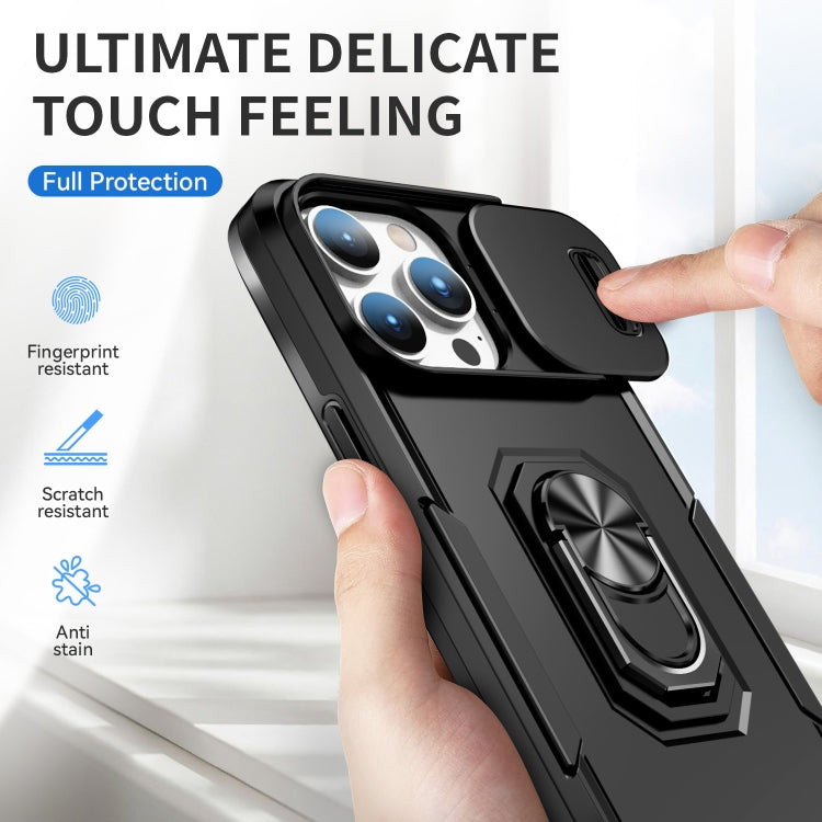 For iPhone 14 Pro Pioneer Armor Sliding Camshield Phone Case