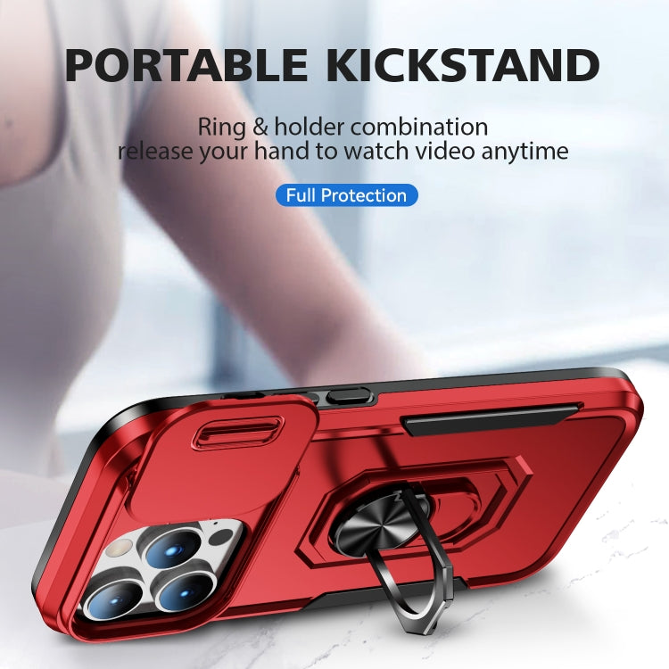 For iPhone 14 Pro Pioneer Armor Sliding Camshield Phone Case