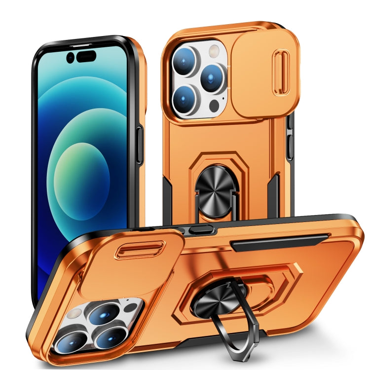 For iPhone 14 Pro Pioneer Armor Sliding Camshield Phone Case