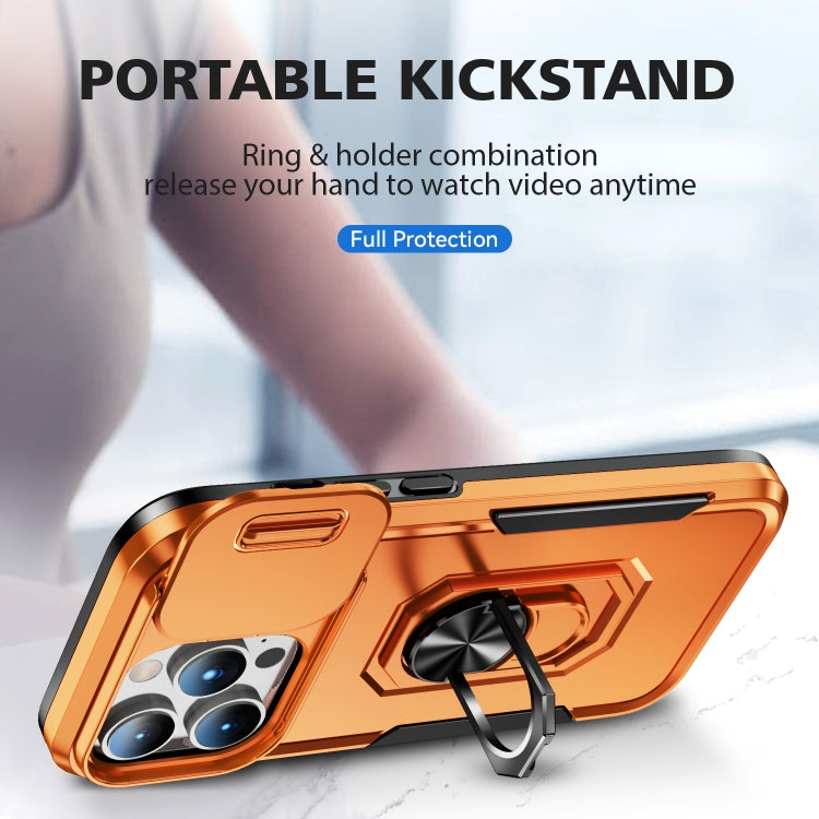 For iPhone 14 Pro Pioneer Armor Sliding Camshield Phone Case