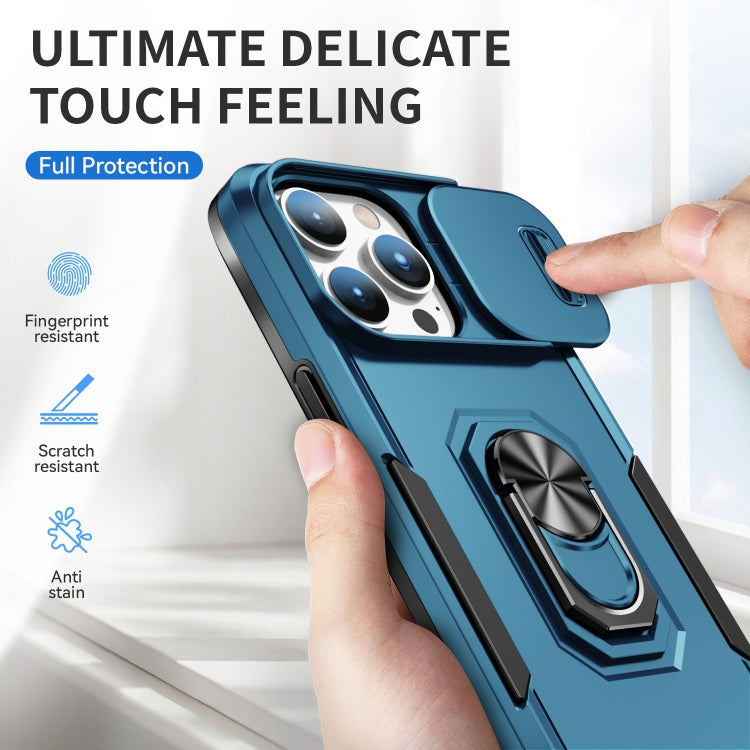 For iPhone 14 Pro Pioneer Armor Sliding Camshield Phone Case