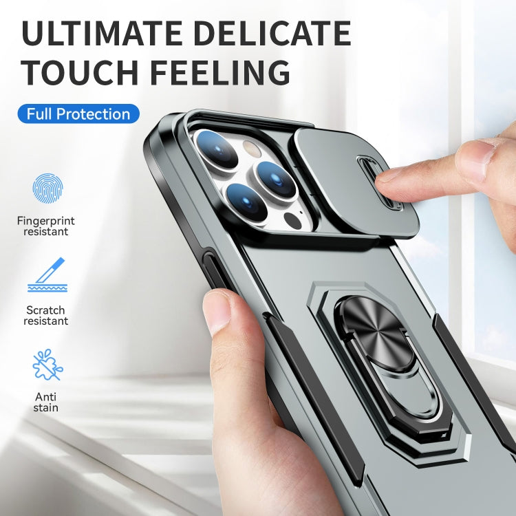 For iPhone 14 Pro Pioneer Armor Sliding Camshield Phone Case