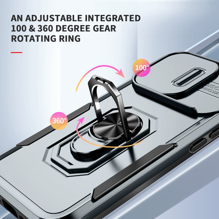 For iPhone 14 Pro Pioneer Armor Sliding Camshield Phone Case
