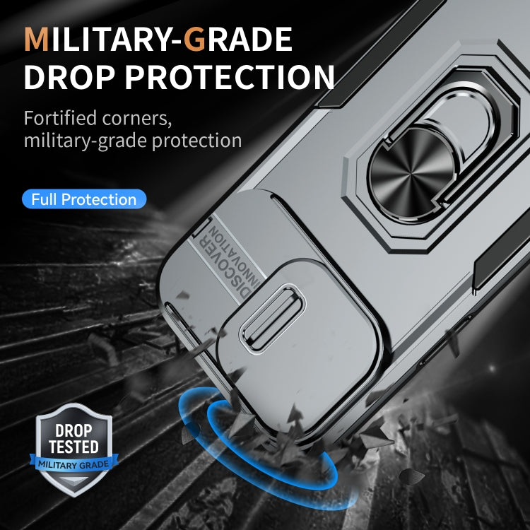 For iPhone 14 Pro Pioneer Armor Sliding Camshield Phone Case