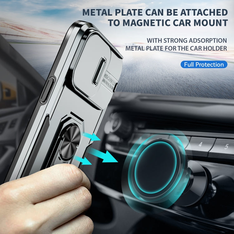 For iPhone 14 Pro Pioneer Armor Sliding Camshield Phone Case
