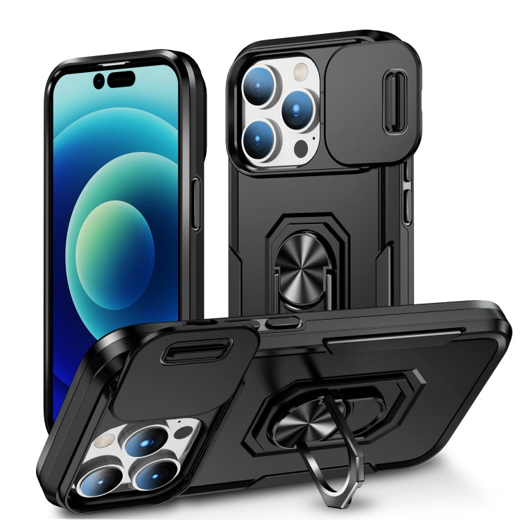 For iPhone 14 Pro Max Pioneer Armor Sliding Camshield Phone Case