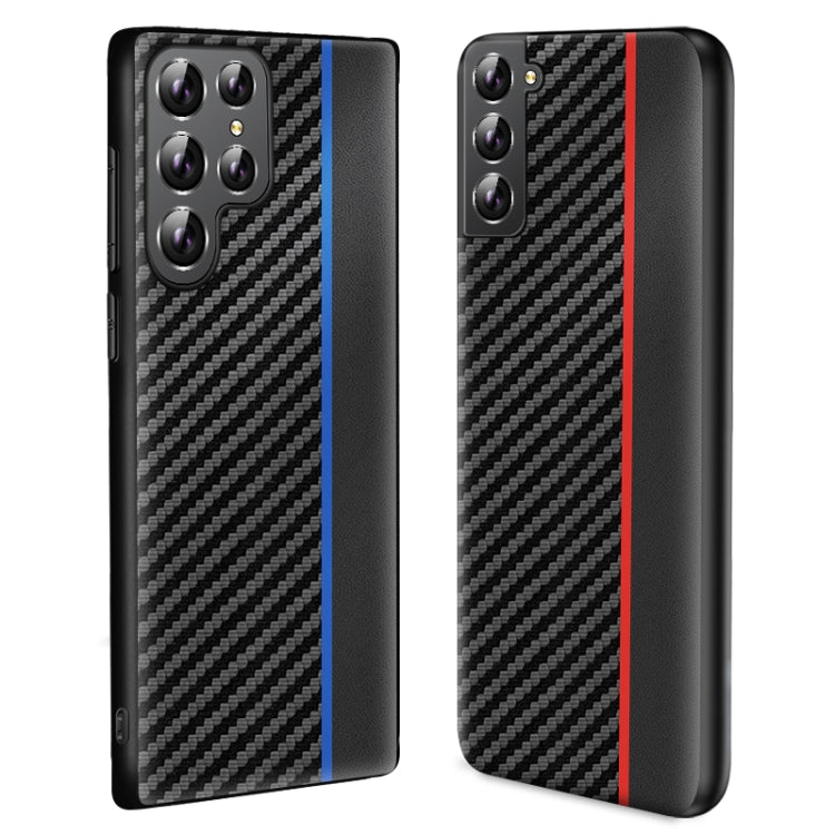 For Samsung Galaxy S23+ 5G Ultra-thin Carbon Fiber Texture Splicing Phone Case
