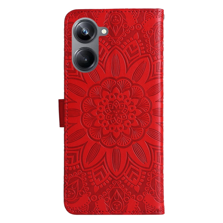 For Realme 10 Pro 5G Embossed Sunflower Leather Phone Case