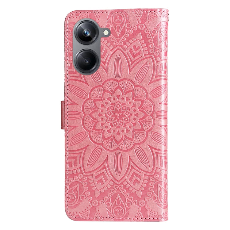 For Realme 10 Pro 5G Embossed Sunflower Leather Phone Case