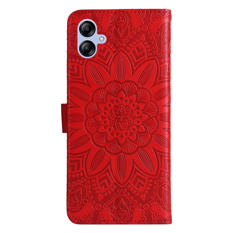 For Samsung Galaxy A04e Embossed Sunflower Leather Phone Case