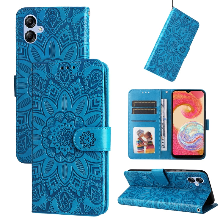 For Samsung Galaxy A04e Embossed Sunflower Leather Phone Case