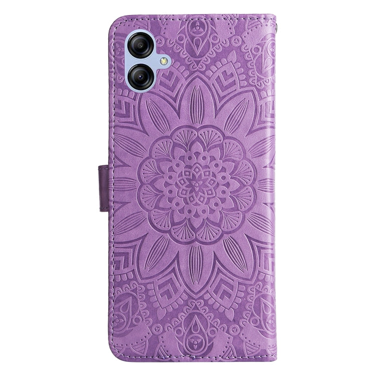 For Samsung Galaxy A04e Embossed Sunflower Leather Phone Case