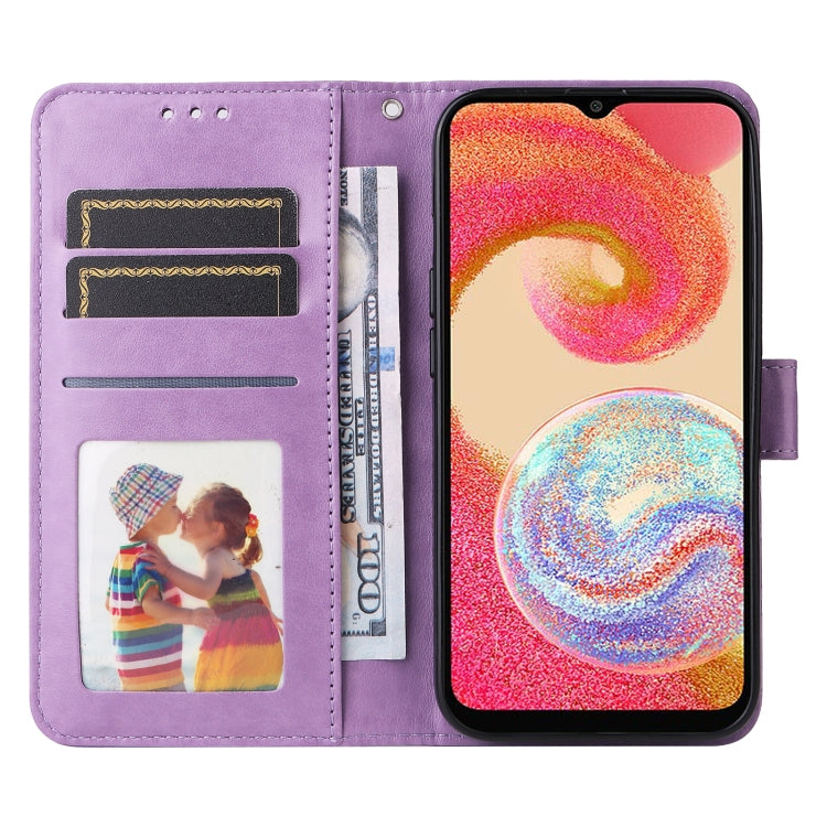 For Samsung Galaxy A04e Embossed Sunflower Leather Phone Case