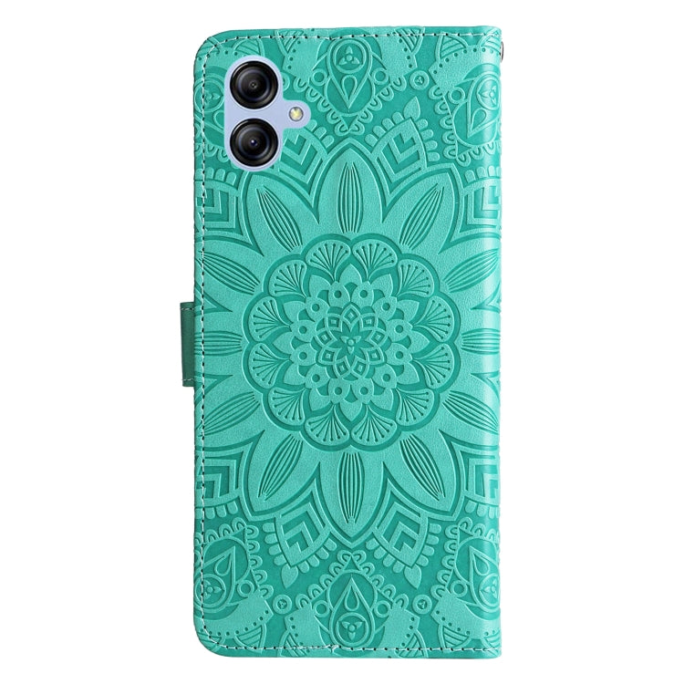 For Samsung Galaxy A04e Embossed Sunflower Leather Phone Case