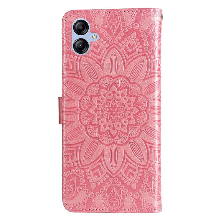For Samsung Galaxy A04e Embossed Sunflower Leather Phone Case