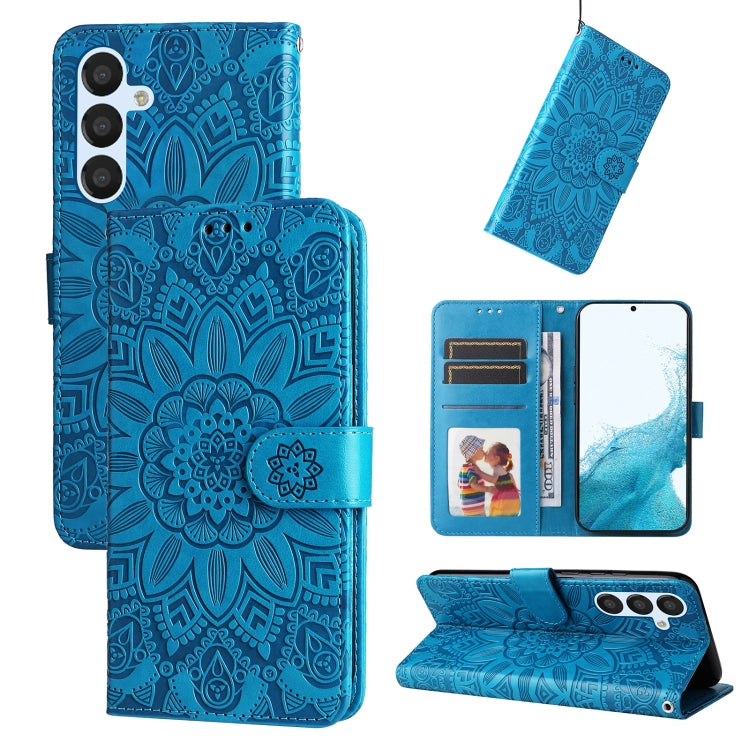 For Samsung Galaxy A34 5G Embossed Sunflower Leather Phone Case