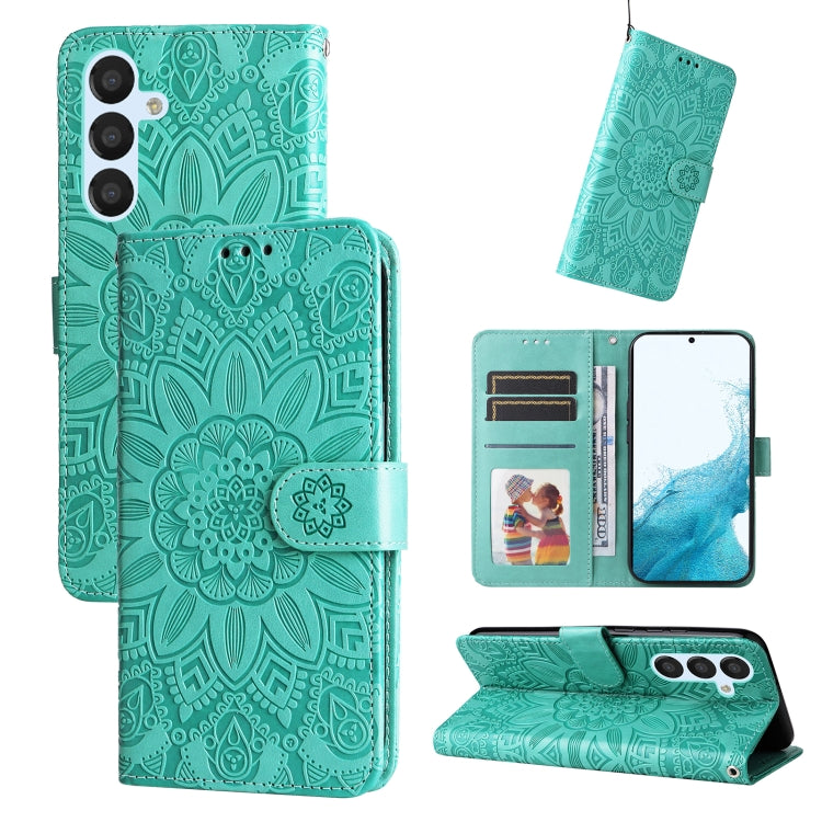 For Samsung Galaxy A34 5G Embossed Sunflower Leather Phone Case